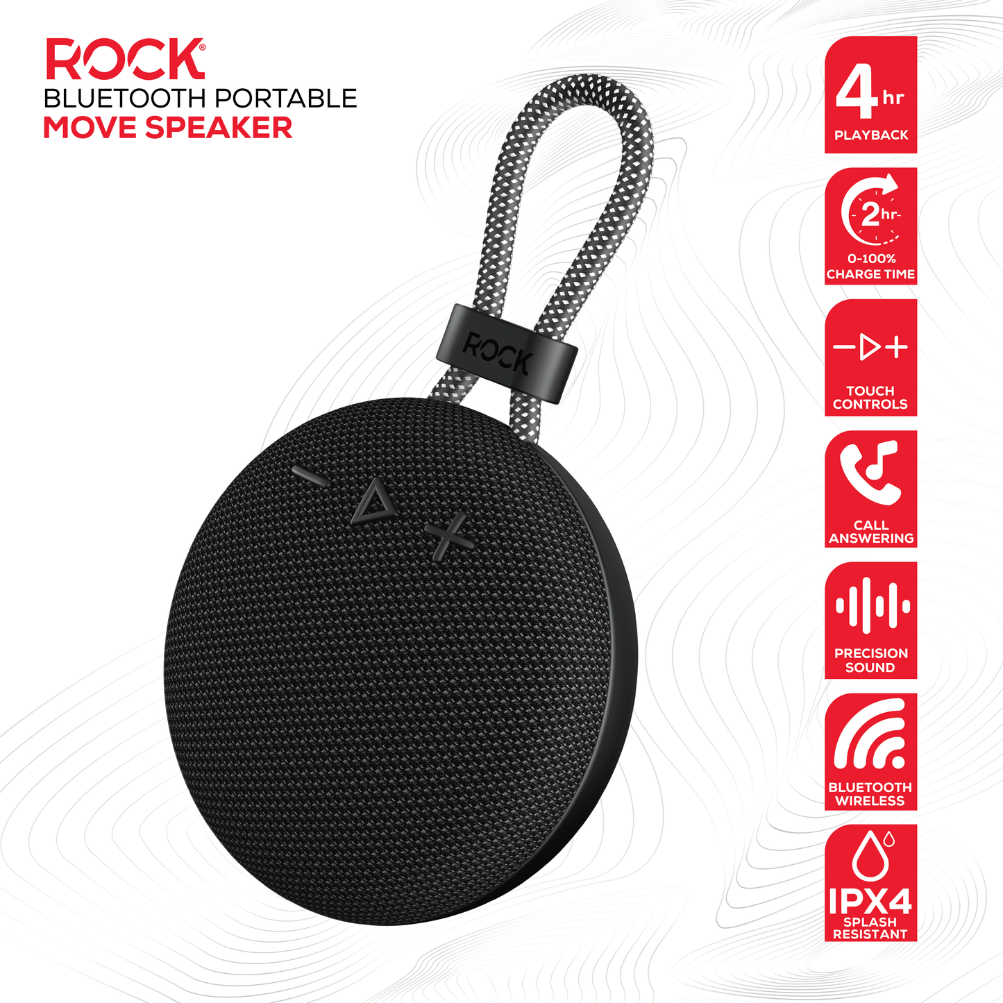 Rock Move Portable Bluetooth Speaker Black