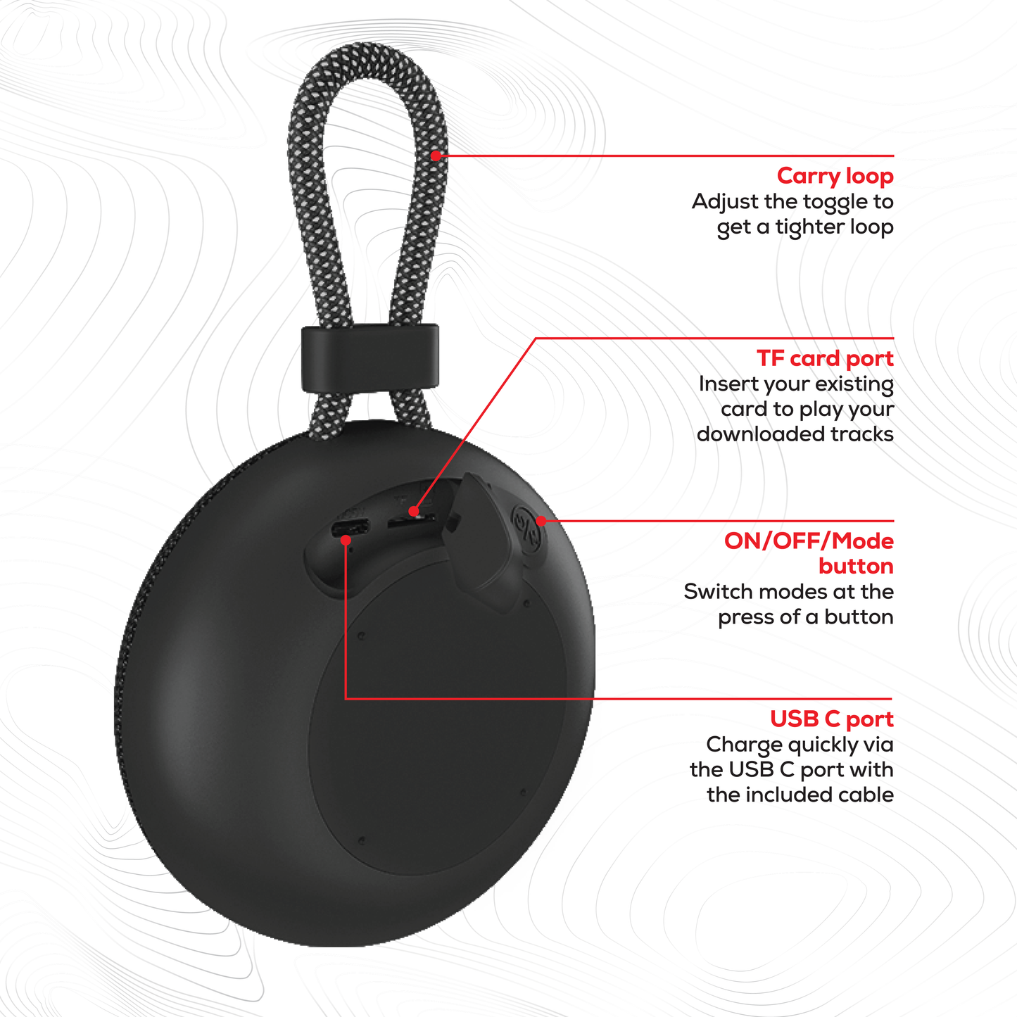 Rock Move Portable Bluetooth Speaker Black