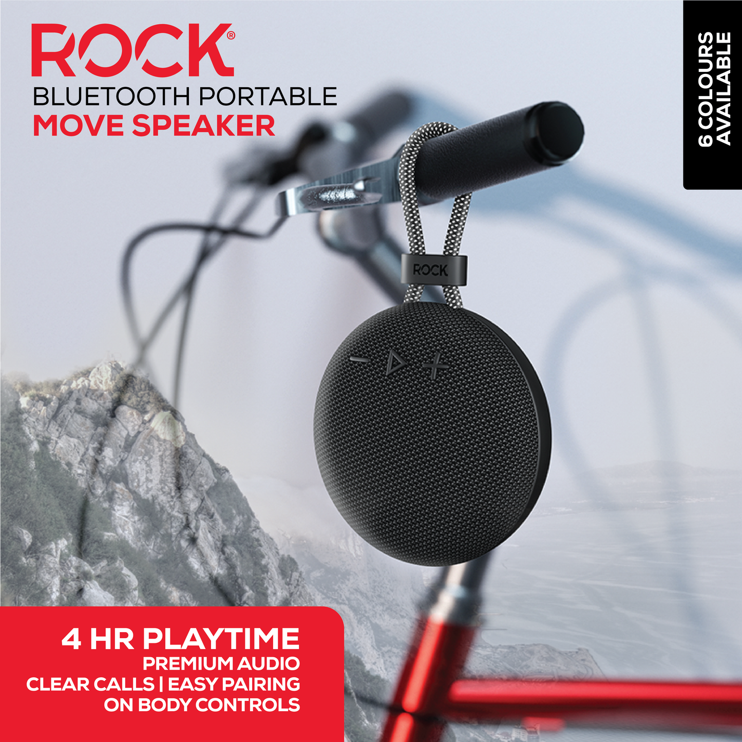 Rock Move Portable Bluetooth Speaker Black