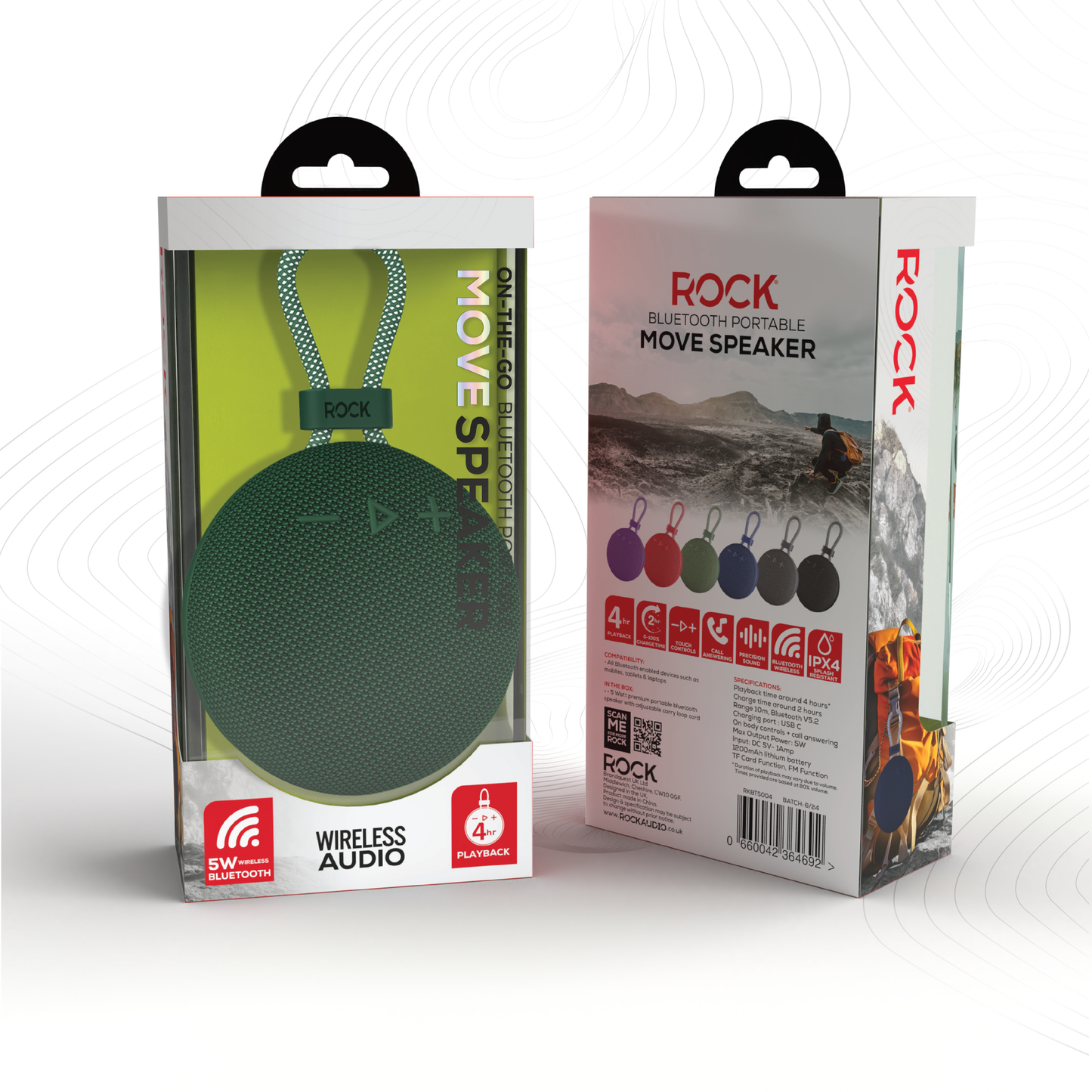 Rock Move Portable Bluetooth Speaker Green