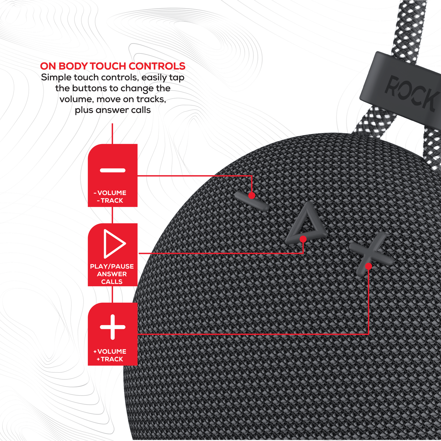 Rock Move Portable Bluetooth Speaker Grey