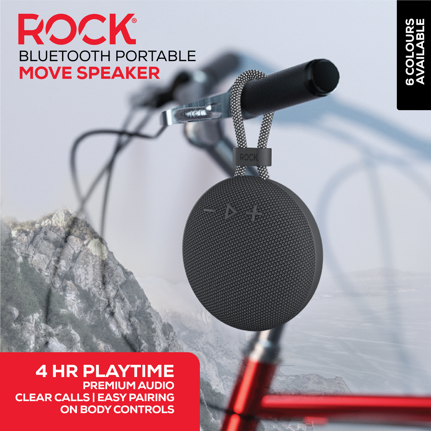 Rock Move Portable Bluetooth Speaker Grey