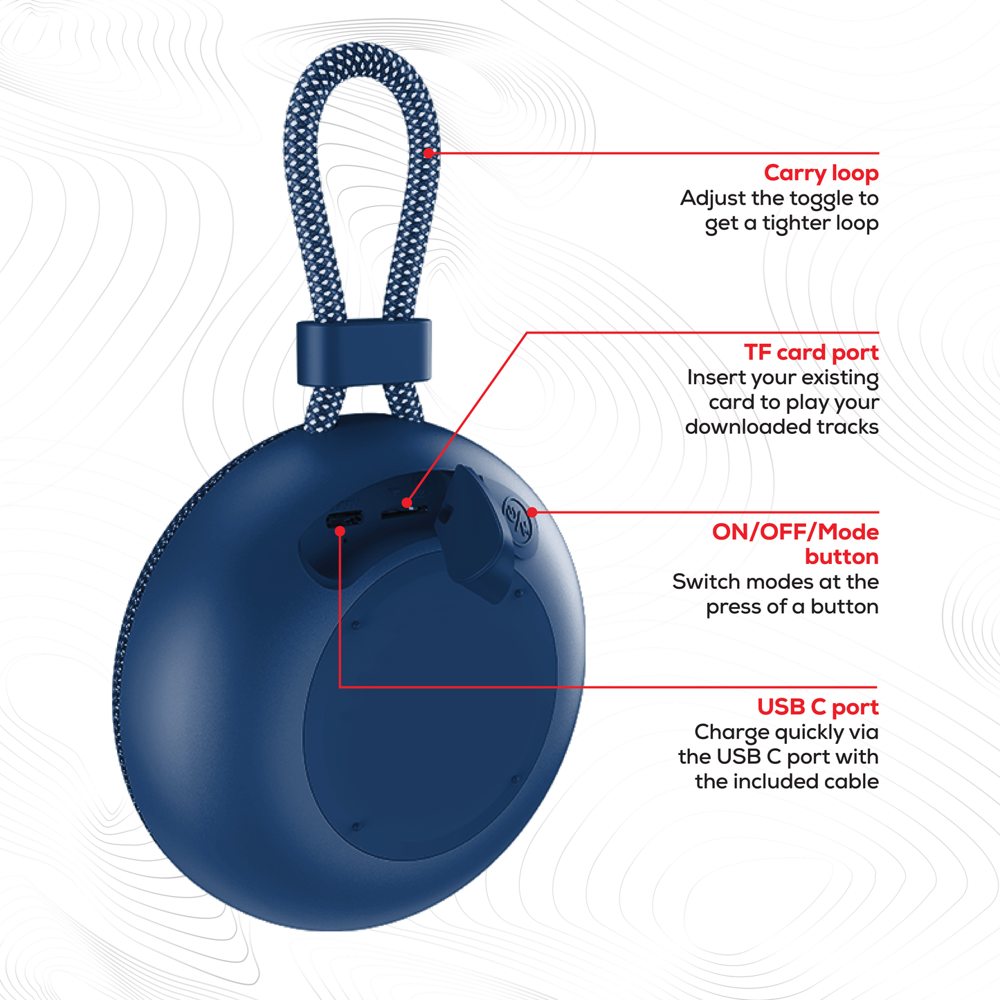 Rock Move Portable Bluetooth Speaker Blue