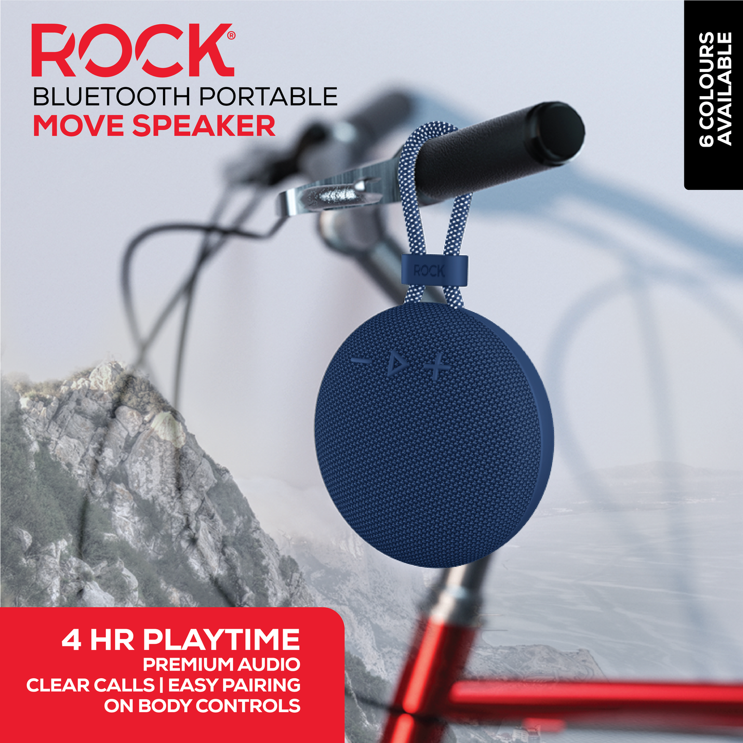 Rock Move Portable Bluetooth Speaker Blue