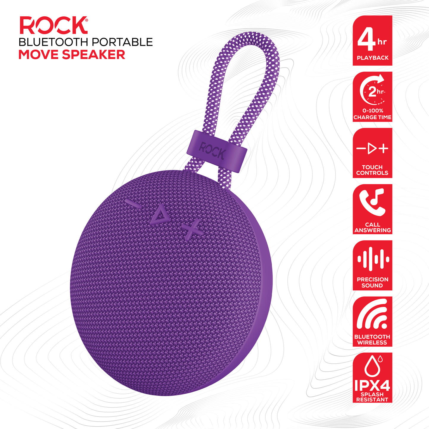 Rock Move Portable Bluetooth Speaker Purple
