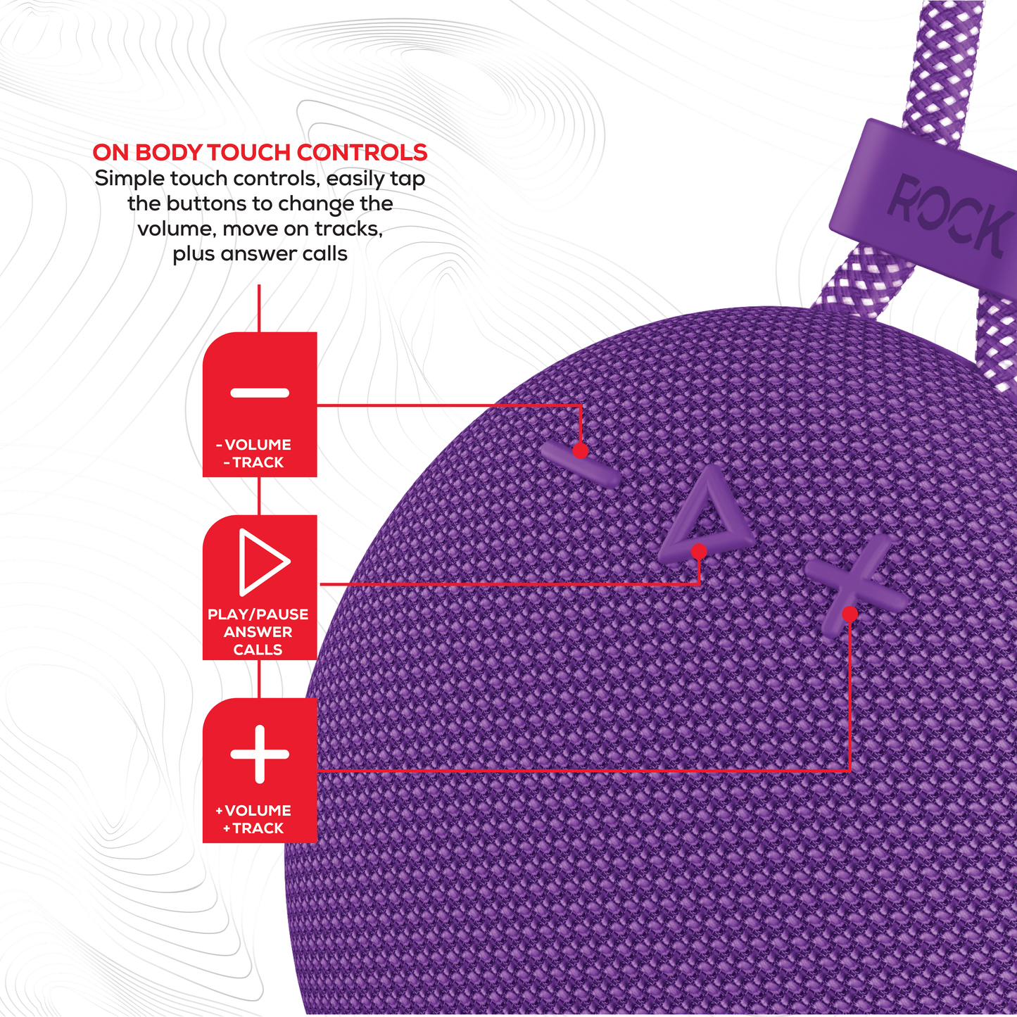 Rock Move Portable Bluetooth Speaker Purple
