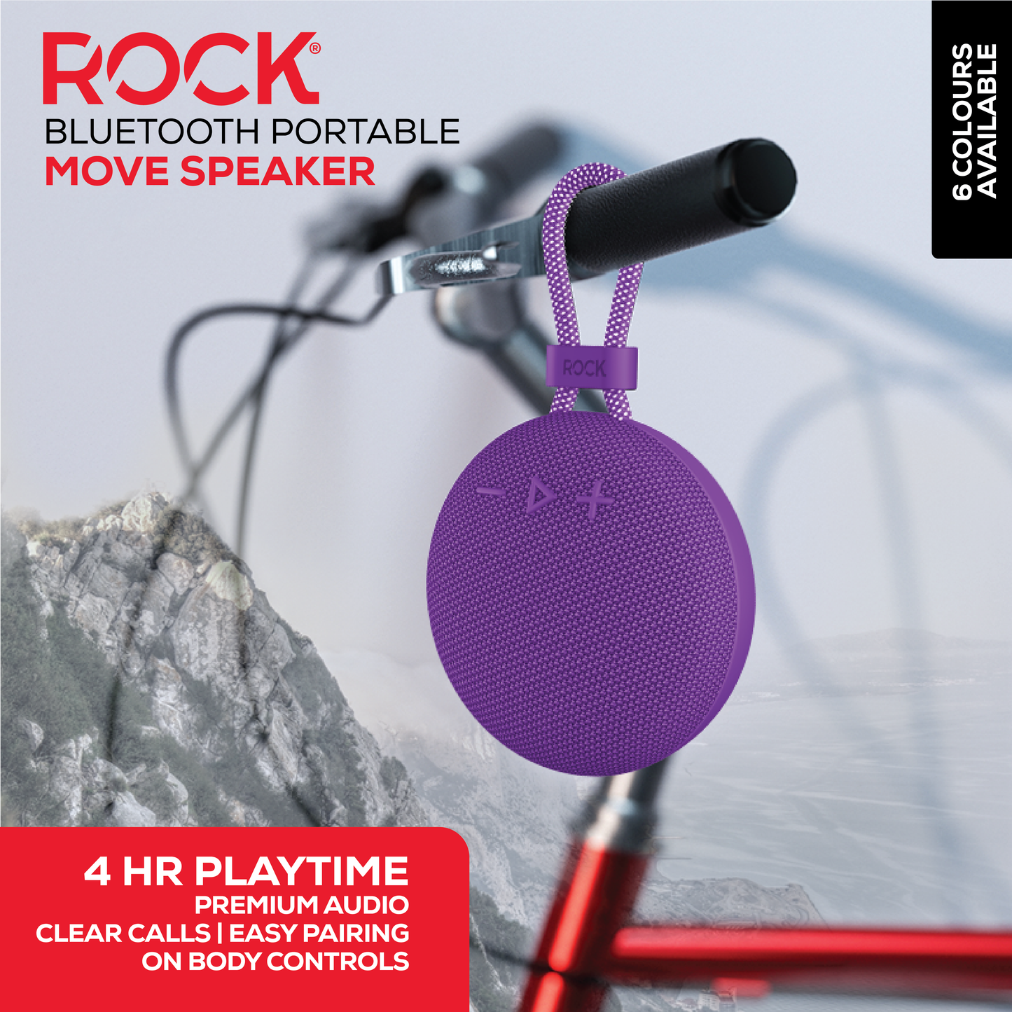 Rock Move Portable Bluetooth Speaker Purple
