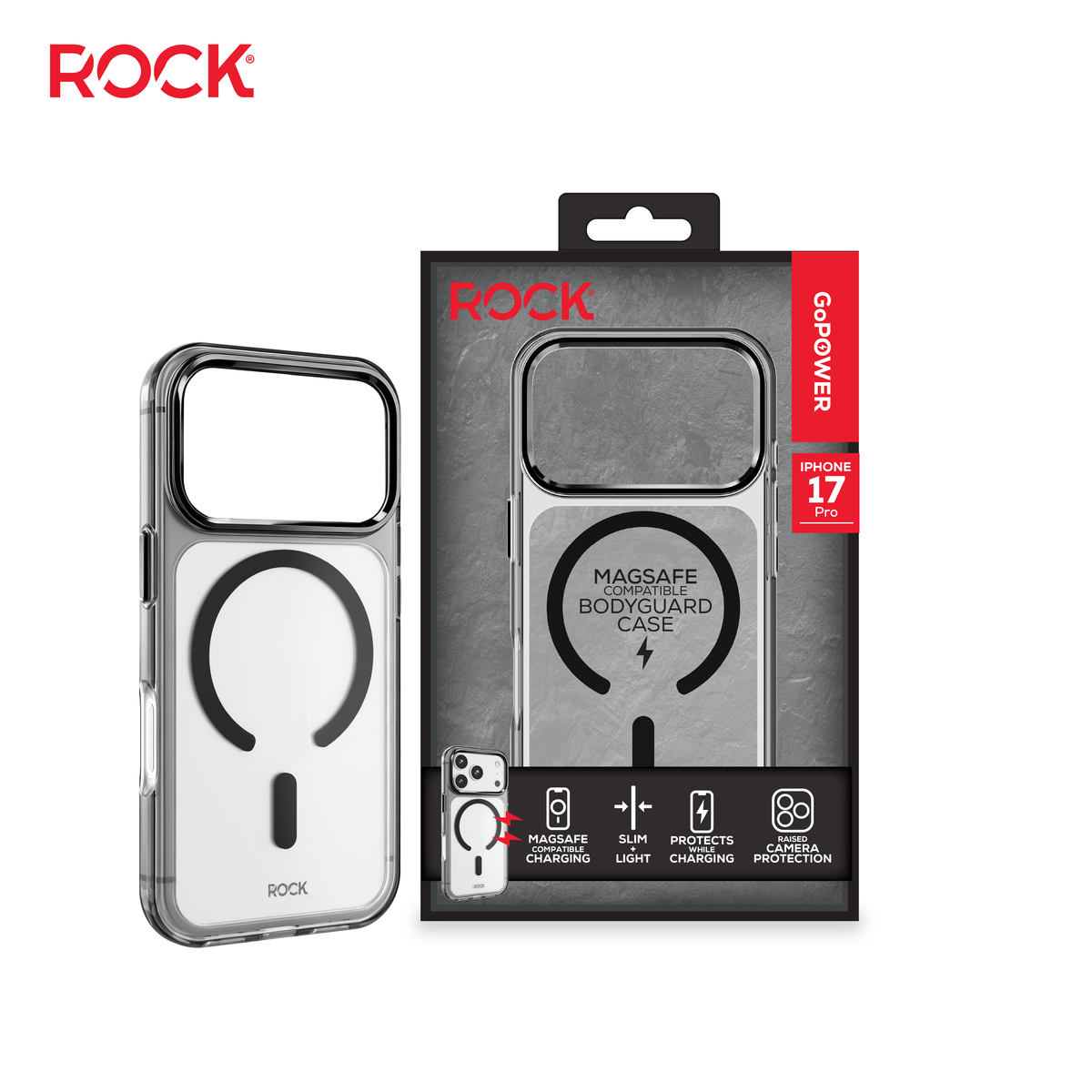 Rock Go Power MagSafe BodyGuard Case for iPhone 17 Pro