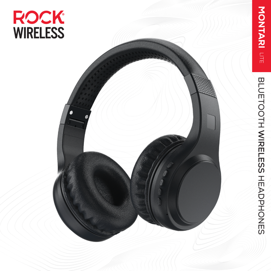 Rock Montari Lite Bluetooth On-Ear Headphones with 14 hour Playback - Black
