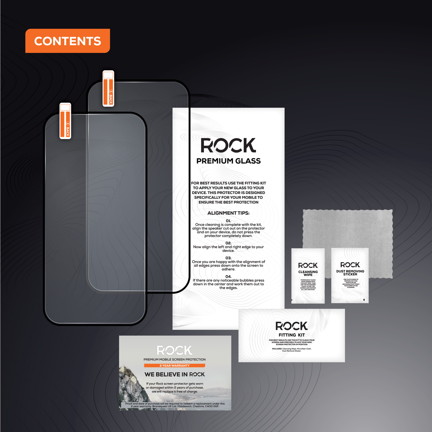 Rock Tempered Glass Screen Protection For iPhone 17 Pro Max - 2 PACK