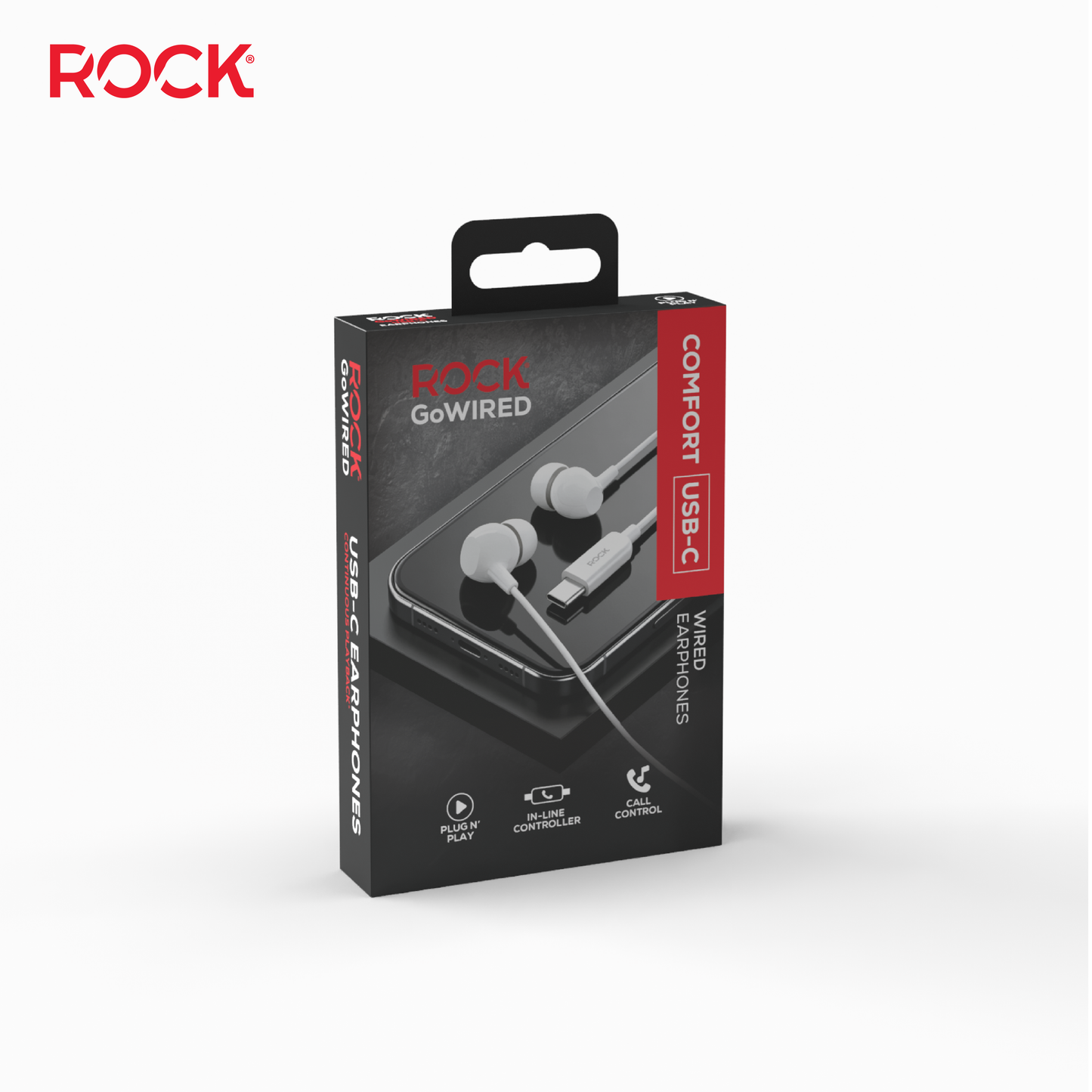Rock GoWired Comfort USB-C Earphones With In-Line Controller