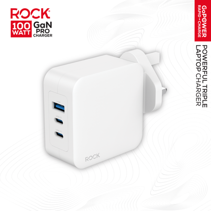Rock Go Power Pro 100 Watt GaN Triple Wall Charger