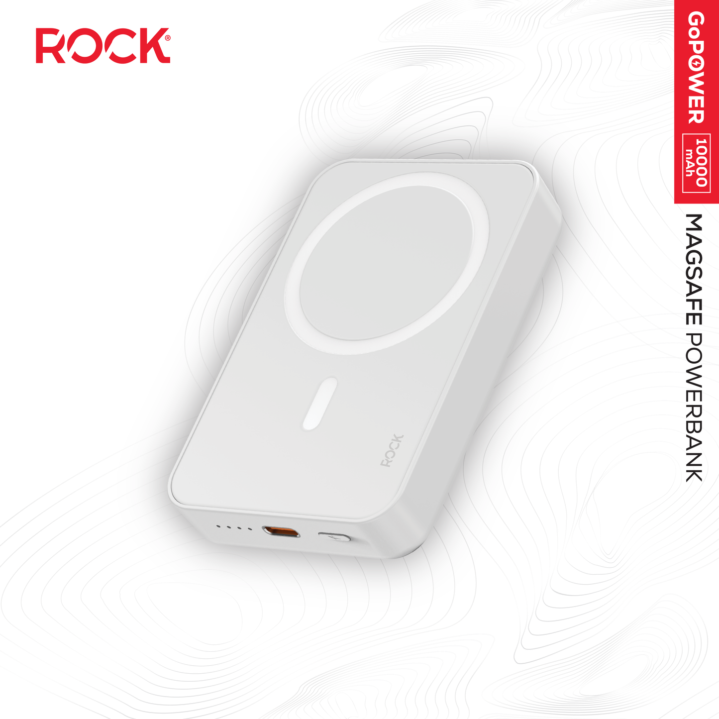 Rock Go Power 10,000 mAh Magsafe Power Bank, Provides 2 Charges