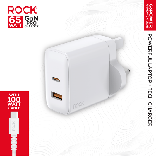 Rock Go Power Pro 65 Watt Dual Port GaN charger