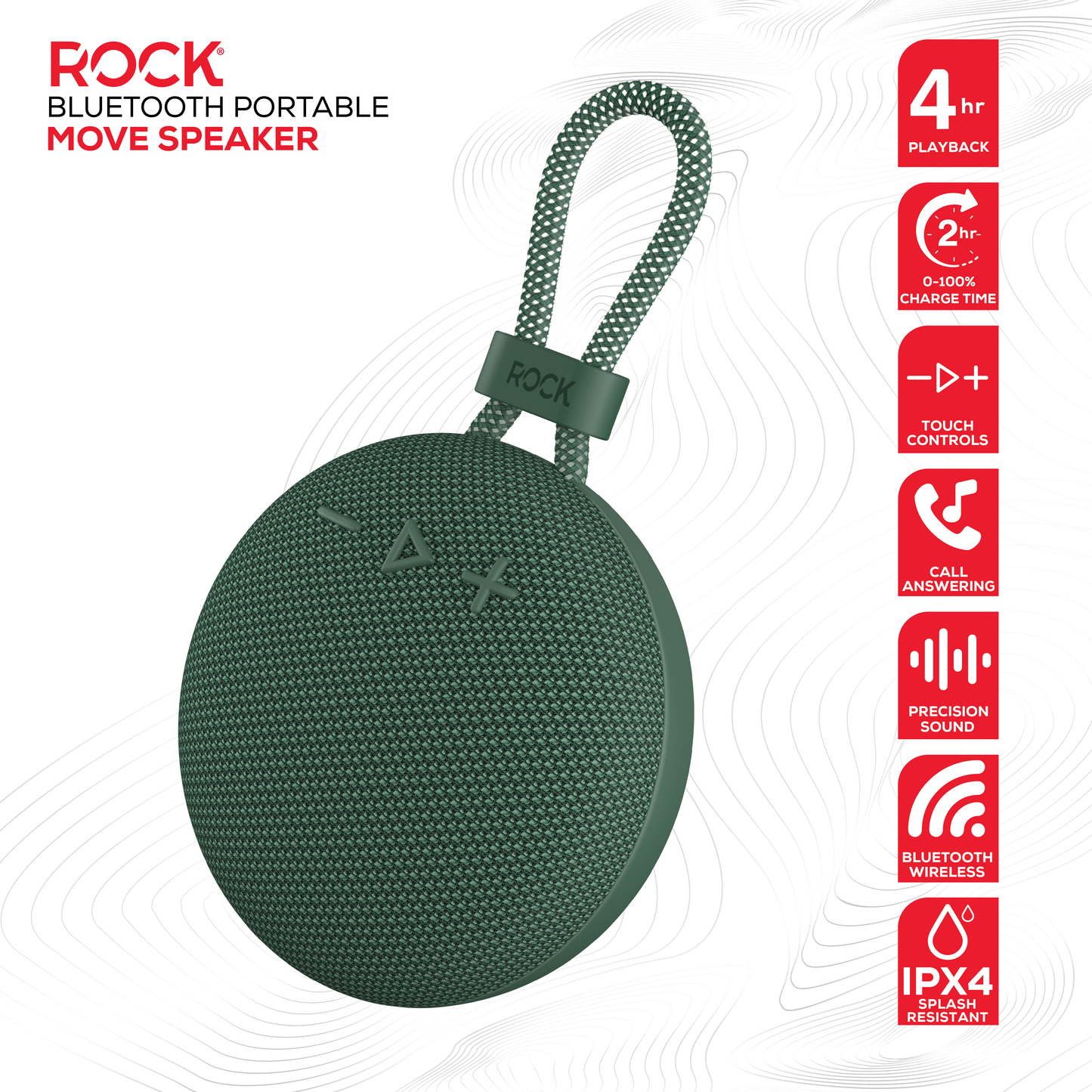 Rock Move Portable Bluetooth Speaker Green