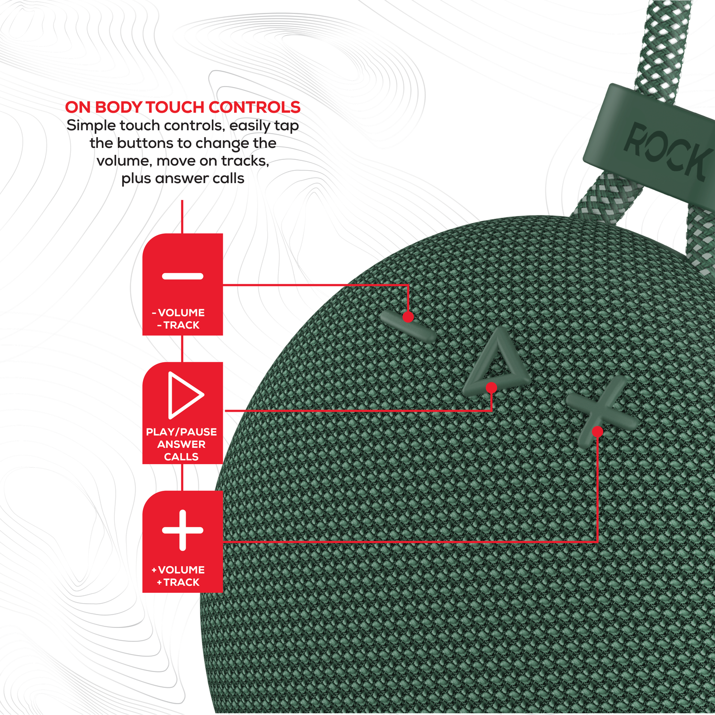Rock Move Portable Bluetooth Speaker Green
