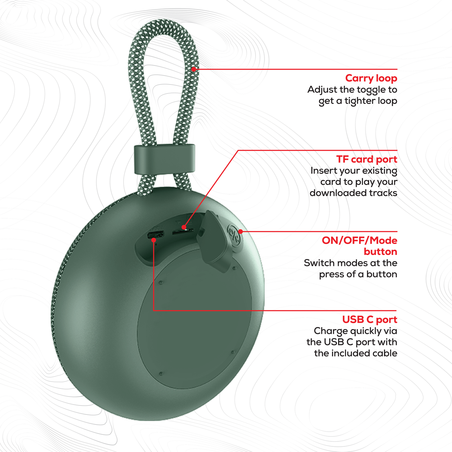Rock Move Portable Bluetooth Speaker Green