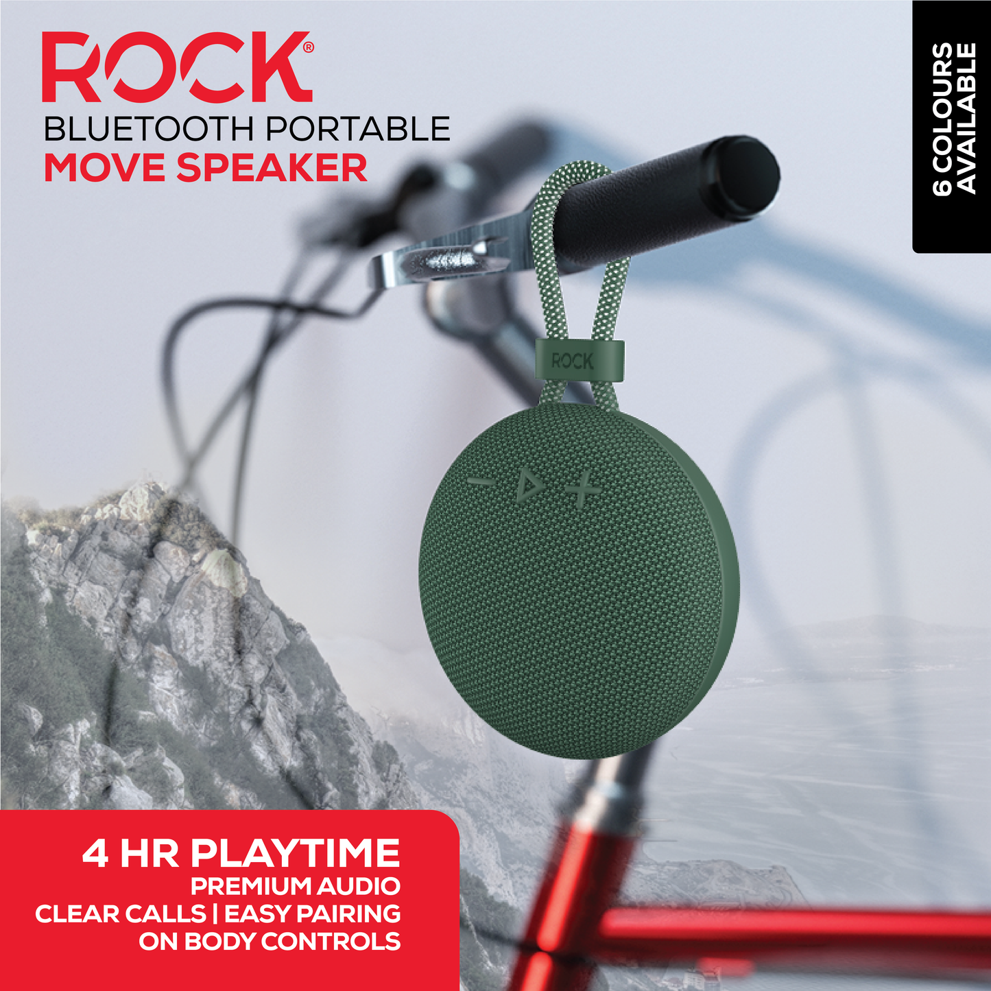 Rock Move Portable Bluetooth Speaker Green
