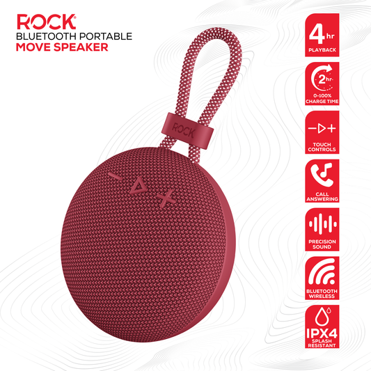 Rock Move Portable Bluetooth Speaker Red