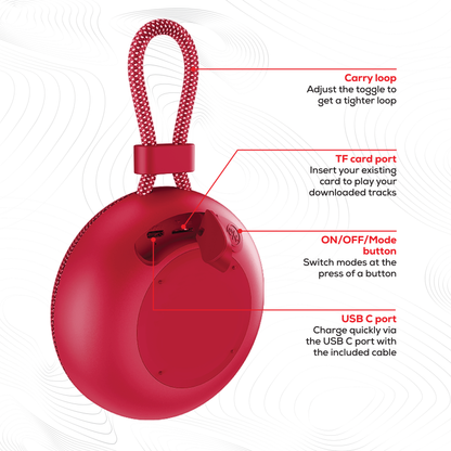 Rock Move Portable Bluetooth Speaker Red