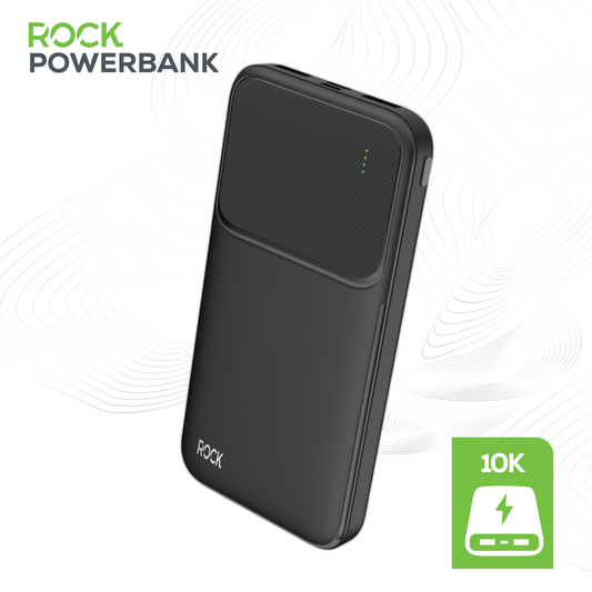 Rock’s 10000 mAh power bank provides your device with around 35 hours extra power and ensures you stay connected and charged up exactly when you need it. Compatible with Apple devices, Android devices, tech and game consoles when used with a compatible cable. Rock's power bank includes surge protection and temperature control, ensuring your devices are safeguarded. Dual USB Ports and USB C Port: Charge multiple devices simultaneously, making it perfect for sharing with friends or family.