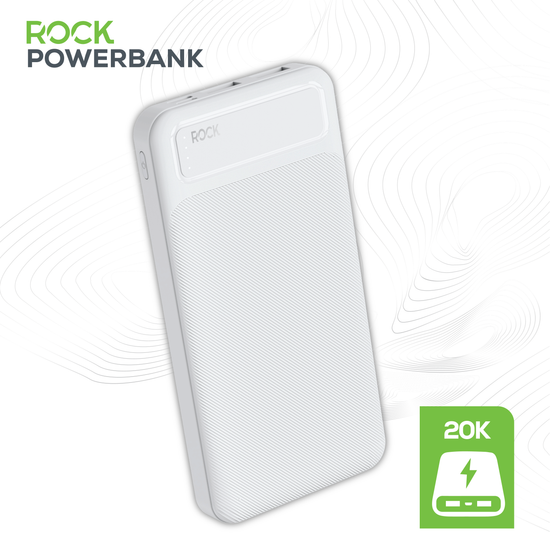 Rock’s 20000 mAh power bank provides your device with around 70 hours extra power and ensures you stay connected and charged up exactly when you need it. Compatible with Apple devices, Android devices, tech and game consoles when used with a compatible cable. Rock's power bank includes surge protection and temperature control, ensuring your devices are safeguarded. Dual USB Ports and USB C Port: Charge multiple devices simultaneously, making it perfect for sharing with friends or family.