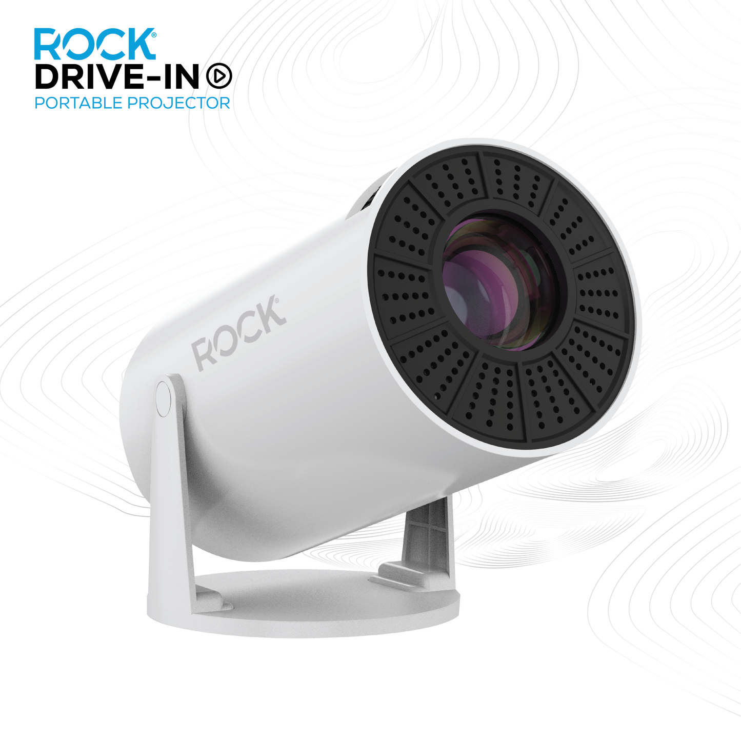 High Definition Rock Drive-In Projector. Small and portable, only 10cm x 19cm. Screen size: 40” to 130”. Multi angle projection of 230°. Projection distance: 0.9m - 4.2m .Connect to your Android, Apple or device via USB or HDMI . Connect to streaming apps. In-built 3 Watt speaker . Mirrors laptops, mobiles, tablets and more. Supports high definition playback: 1280 x 720p. Decodes 1080p . High performance chip: Hi 3101 (Dual Core 32-bit). Supports HDMI, USB & 3.5mm Aux port. Input: AC 100-240V
