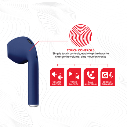 Rock’s TWS earphones offer around 7 hours of playback using the buds + the charging case. Compatible with Apple & Android devices. Comfort-fit earbuds. Sensitive touch controls on the buds enabling forward, rewind, volume, call answering and Siri/Google Assistant control. 10m range. Bluetooth V5.0 for better connectivity.  Call answering enabled. Superior audio quality delivers crystal clear sound. USB Type C charging port 
