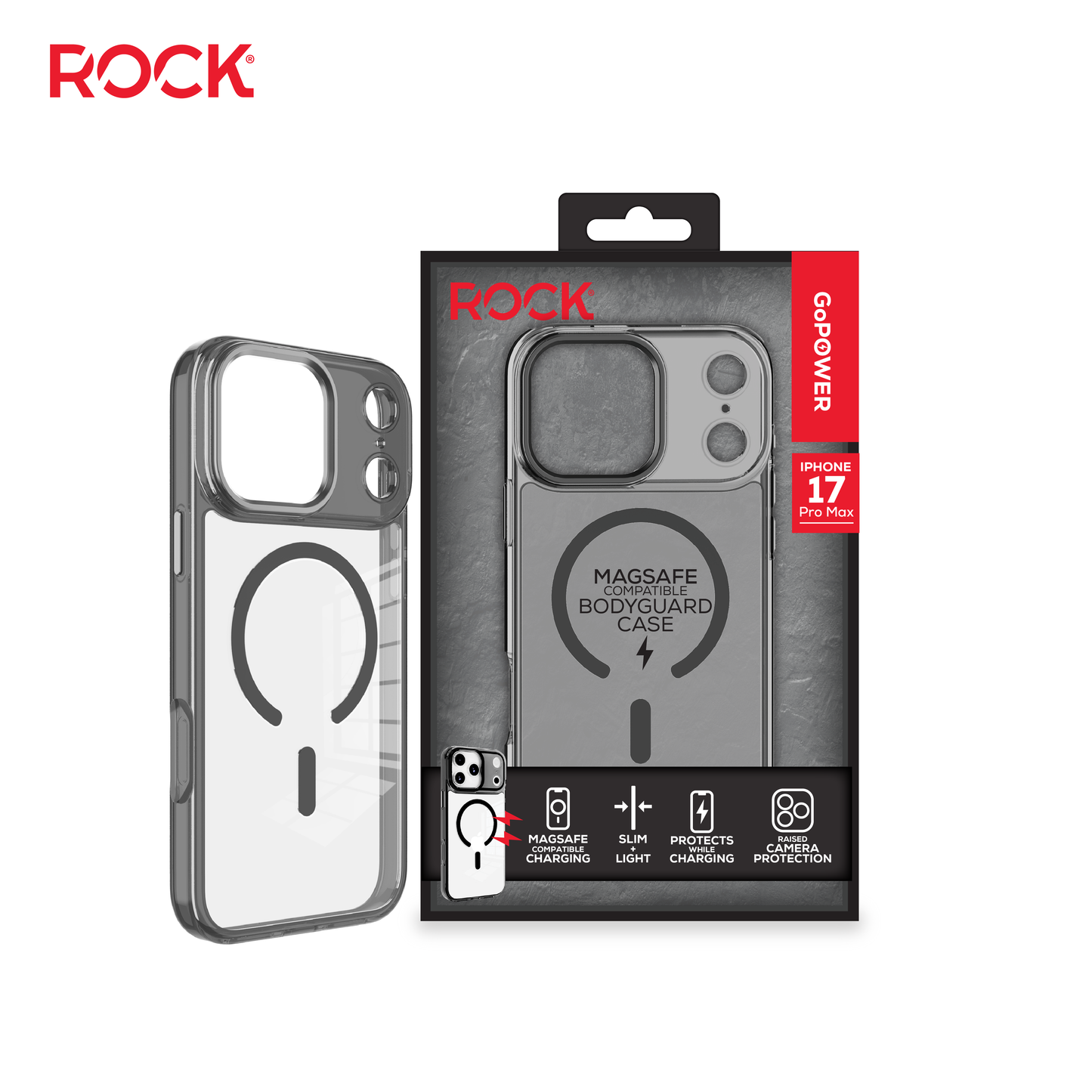 Rock Go Power MagSafe BodyGuard Case for iPhone 17 Pro Max
