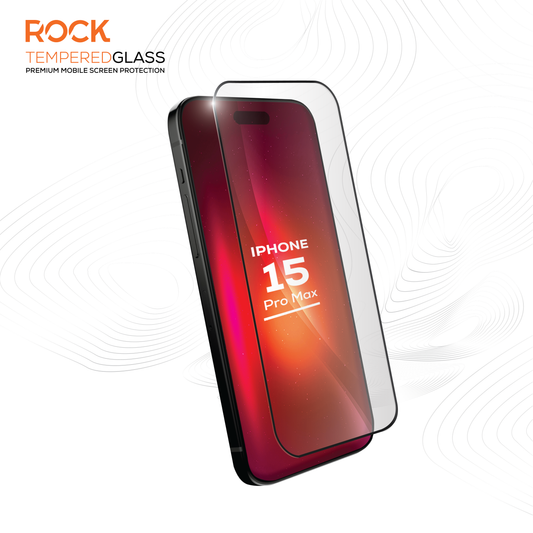 Rock Tempered Glass Screen Protection For iPhone 15 Pro Max