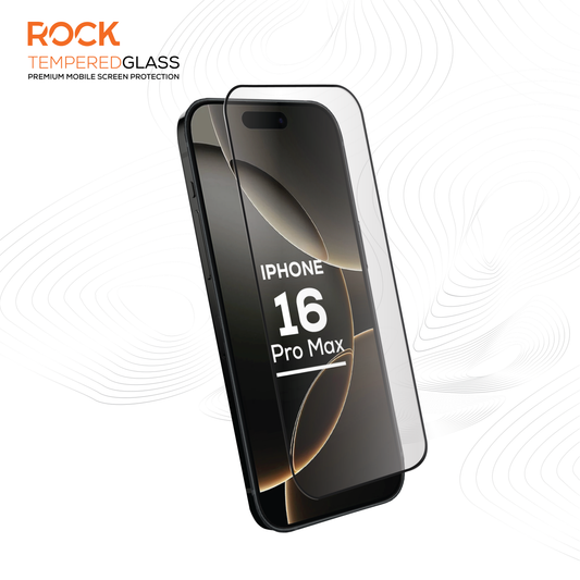Rock Tempered Glass Screen Protection For iPhone 16 Pro Max