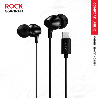 Rock GoWired Comfort USB-C Earphones With In-Line Controller