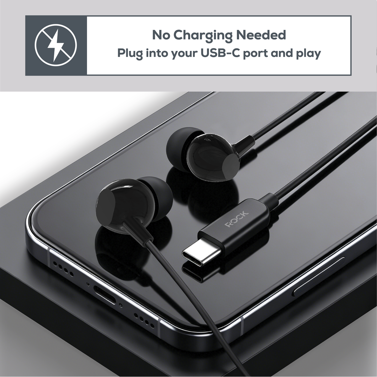 Rock GoWired Comfort USB-C Earphones With In-Line Controller