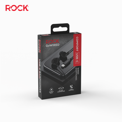 Rock GoWired Comfort USB-C Earphones With In-Line Controller