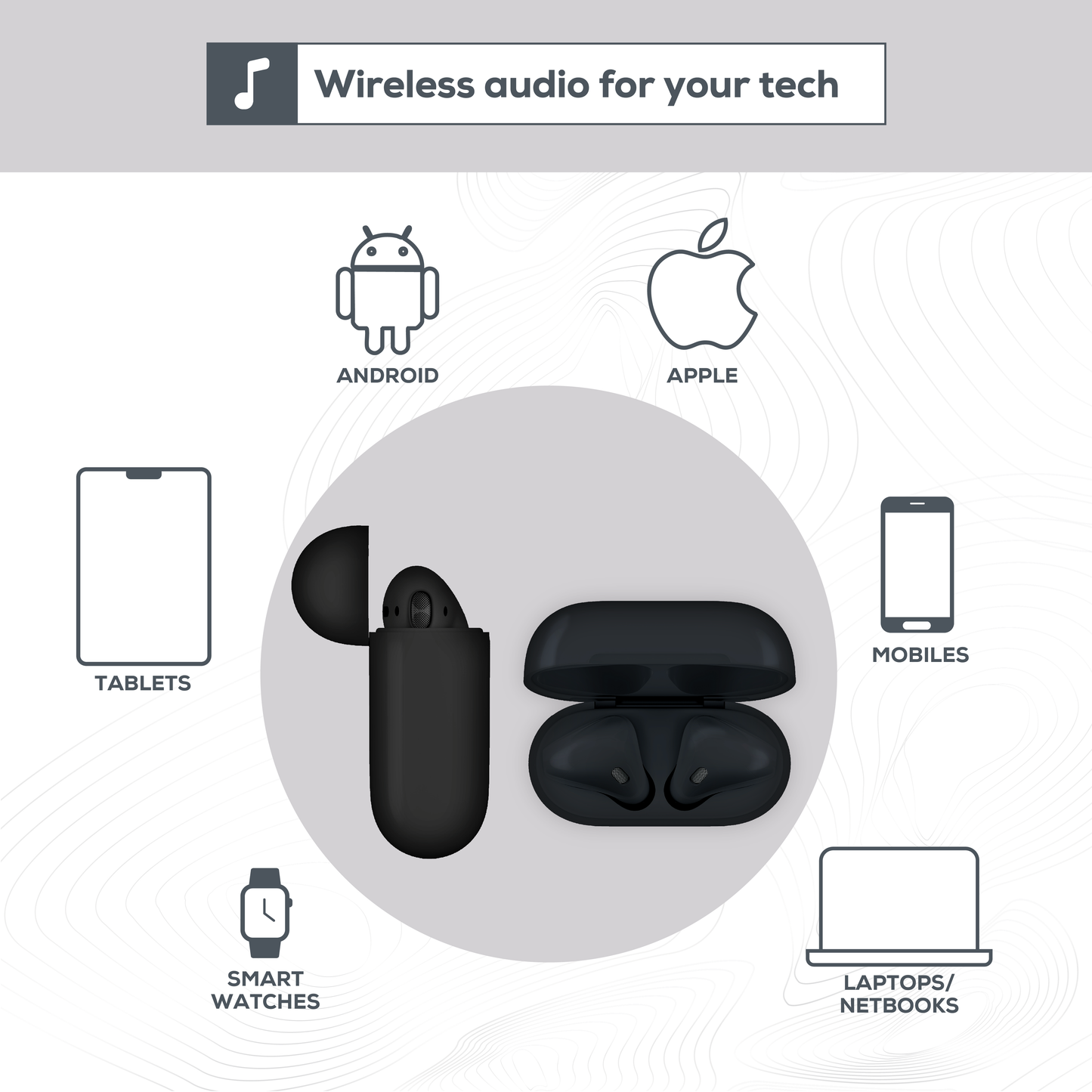 Rock Montari Lite Wireless Bluetooth with 14 hour Playback - Black