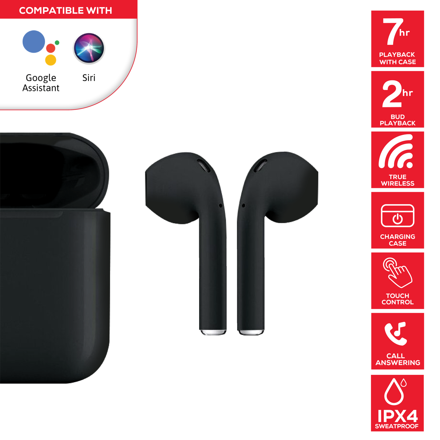 Rock Montari Lite Wireless Bluetooth with 14 hour Playback - Black