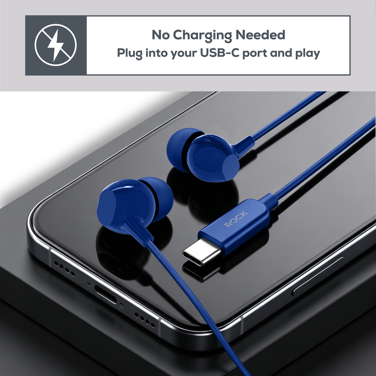 Rock GoWired Comfort USB-C Earphones With In-Line Controller