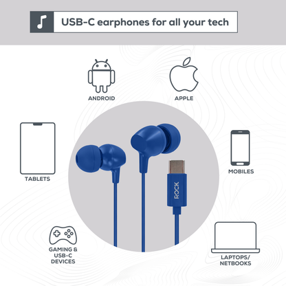 Rock GoWired Comfort USB-C Earphones With In-Line Controller