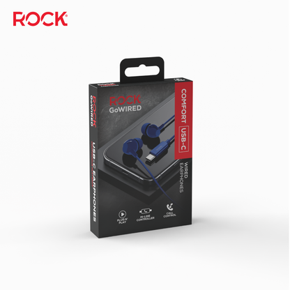 Rock GoWired Comfort USB-C Earphones With In-Line Controller