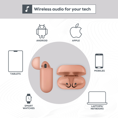 Rock Palm Lite True Wireless In-Ear Earbuds with 7 hour Playback - Champagne/Gold