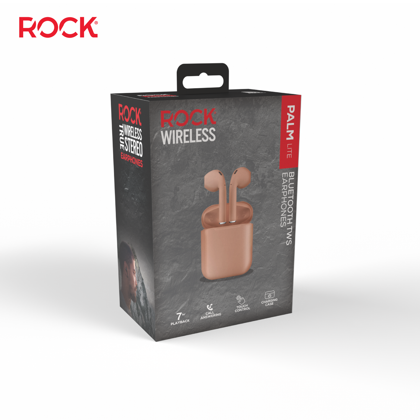 Rock Palm Lite True Wireless In-Ear Earbuds with 7 hour Playback - Champagne/Gold
