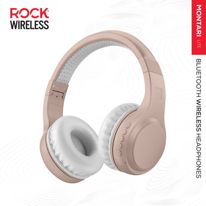 Rock Montari Lite Bluetooth On-Ear Headphones with 14 hour Playback - Champagne