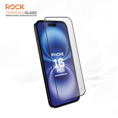 Rock Tempered Glass Screen Protection For iPhone 16 Plus