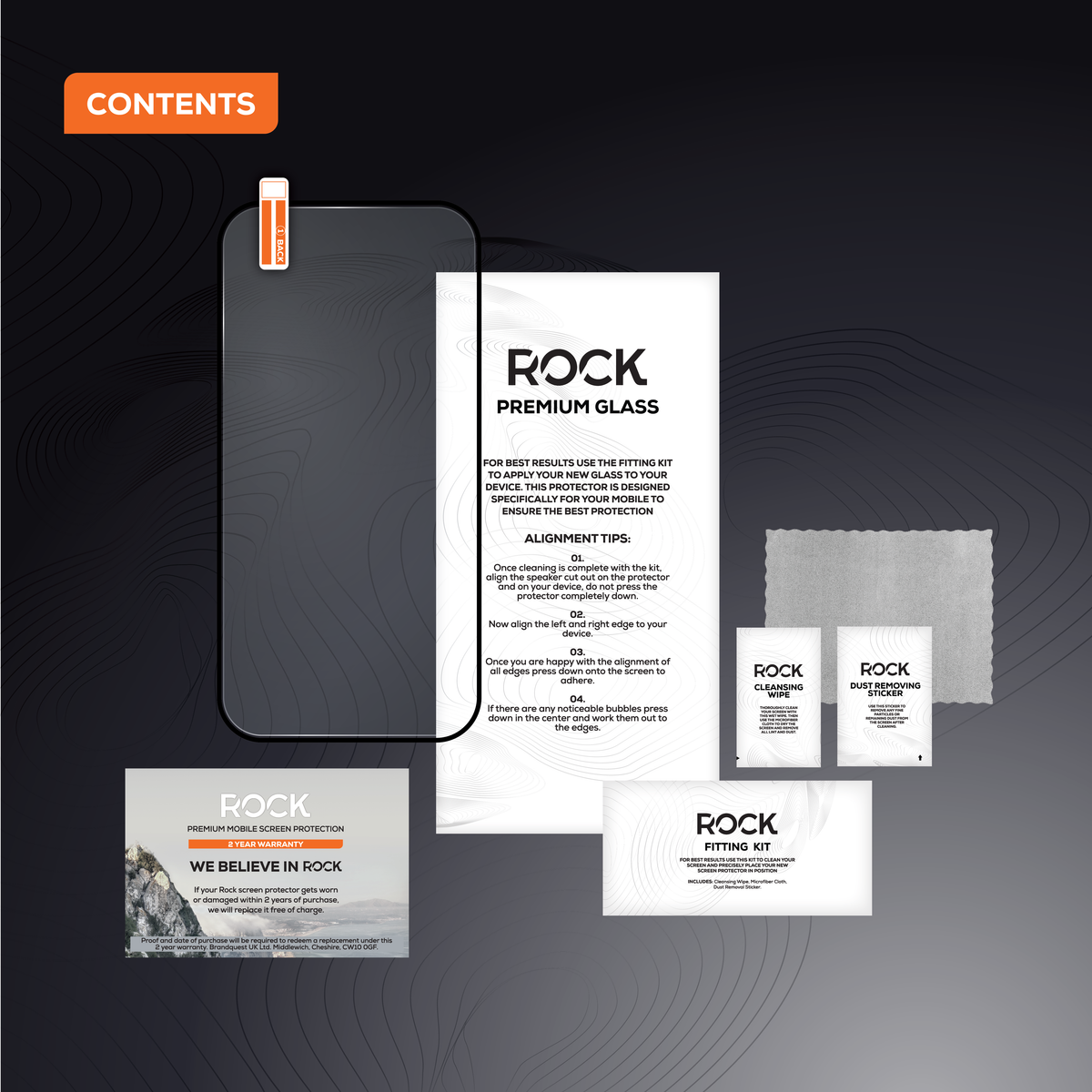Rock Tempered Glass Screen Protection For iPhone 16 Plus