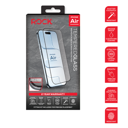 Rock Tempered Glass Screen Protection For iPhone Air