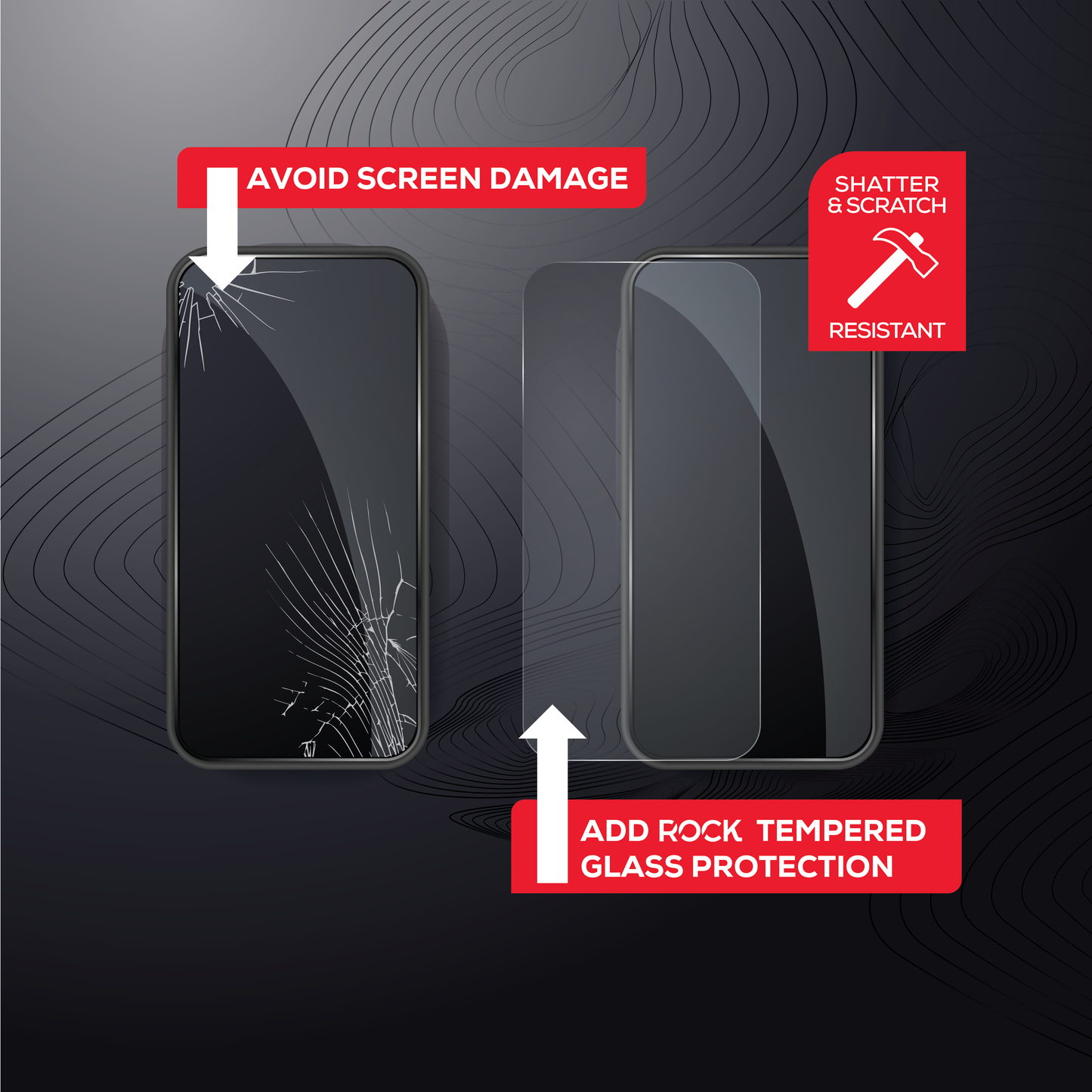 Rock Tempered Glass Screen Protection For iPhone Air