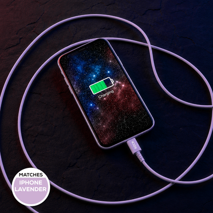 Rock Go Power 1 Metre USB-C to USB-C Charge & Sync Cable, 15W Lavender