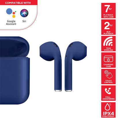 Rock Palm Lite True Wireless In-Ear Earbuds with 7 hour Playback - Navy