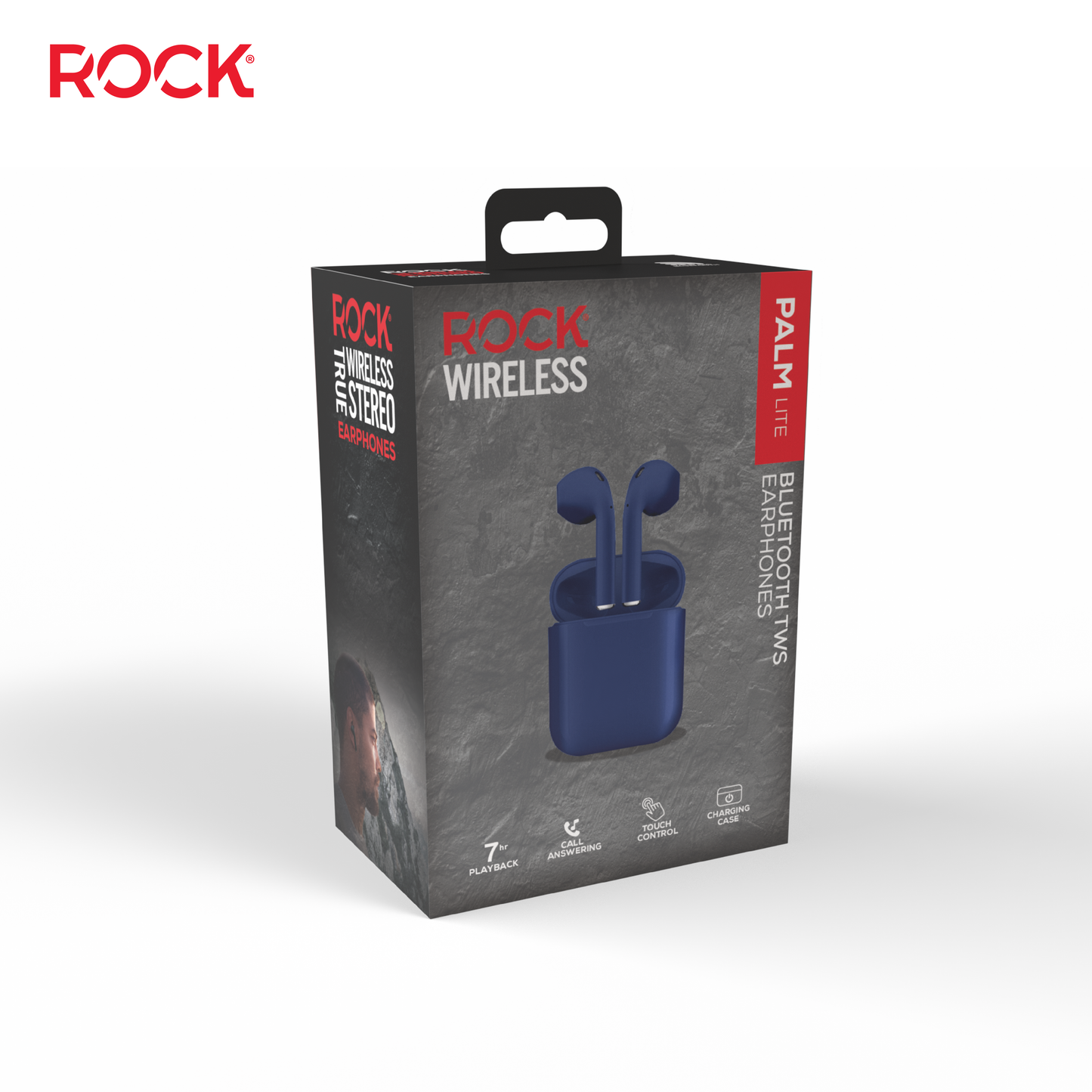 Rock Palm Lite True Wireless In-Ear Earbuds with 7 hour Playback - Navy