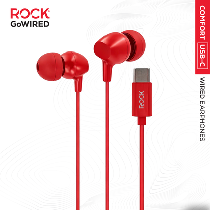Rock GoWired Comfort USB-C Earphones With In-Line Controller